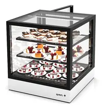 SAYL Koelvitrine | INTEGRA | Zwart/Wit | +2°C/+6°C | Geforceerd | 3 Niveaus | Touchscreen | Losse Koelunit (Inbouw) | 600x600x650(h)mm 