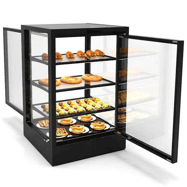 Warmhoudvitrine | INTEGRA | Zwart | 60°C/70°C | Geventileerd | 4 Niveaus | Zelfbediening | 0.53kW (230V) | Touchscreen | 600x600x950(h)mm