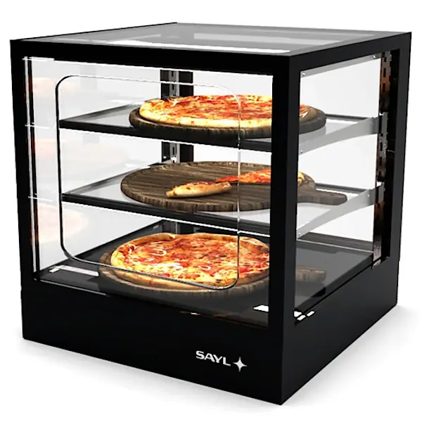 Warmhoudvitrine | INTEGRA | Zwart | 60°C/70°C | Geventileerd | 3 Niveaus | Zelfbediening | 1.06kW (230V) | Touchscreen | 600x600x650(h)mm