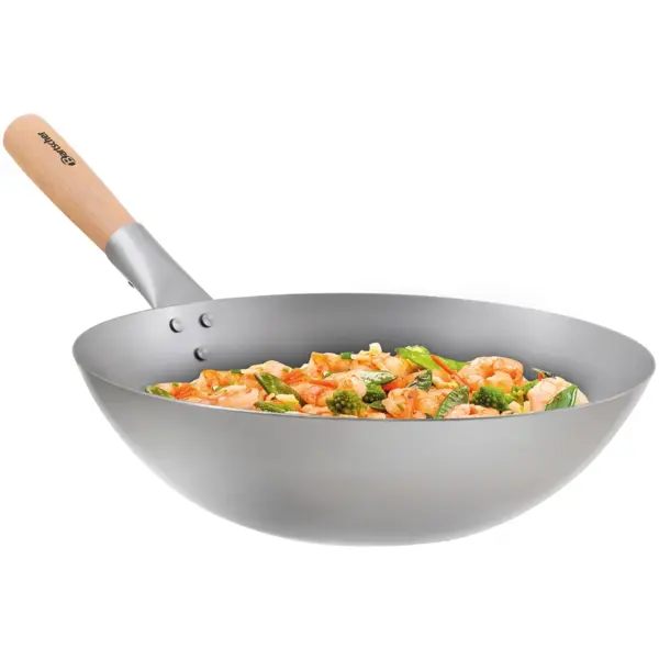 Wokpan | Staal | 8L | Gas/ Inductie | Ronde Bodem | Ø360x215(h)mm