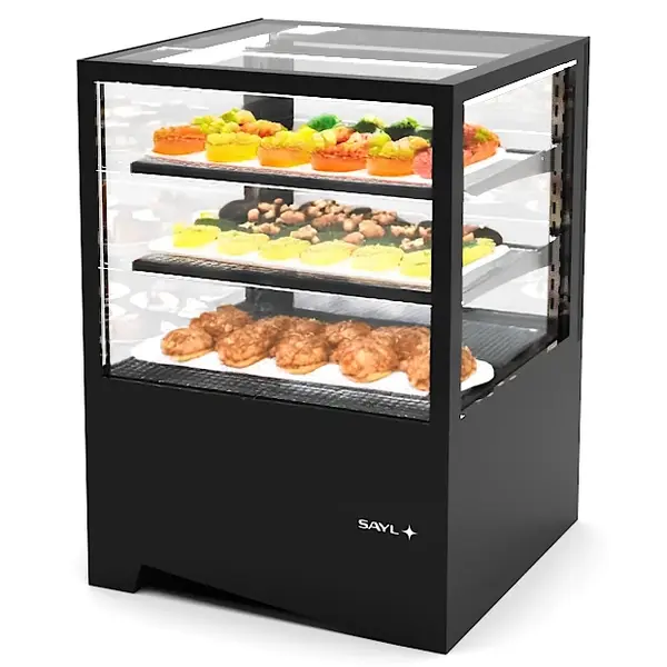 Koelvitrine | INTEGRA | Zwart | +2°C/+6°C | Geforceerd | 3 Niveaus | Touchscreen | 600x600x800(h)mm