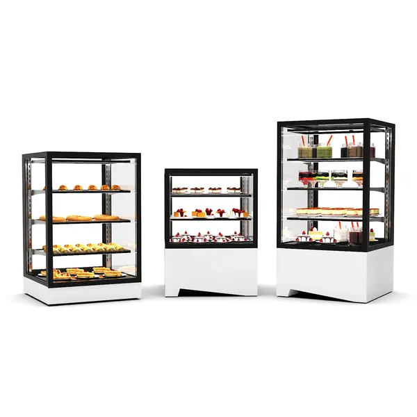 Koelvitrine | INTEGRA | Wit/Zwart | +2°C/+6°C | Geforceerd | 4 Niveaus | Zelfbediening | Touchscreen | 600x600x1150(h)mm