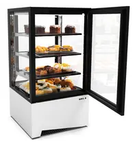 SAYL Koelvitrine | INTEGRA | Wit/Zwart | +2°C/+6°C | Geforceerd | 4 Niveaus | Zelfbediening | Touchscreen | 600x600x1150(h)mm