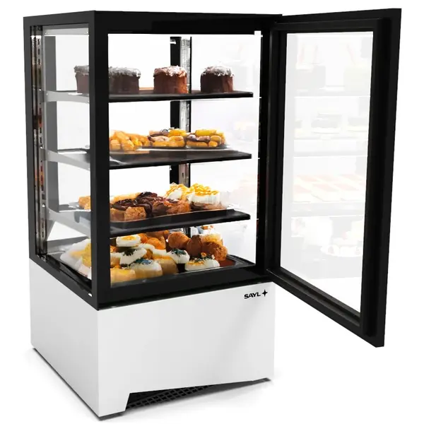 Koelvitrine | INTEGRA | Wit/Zwart | +2°C/+6°C | Geforceerd | 4 Niveaus | Zelfbediening | Touchscreen | 600x600x1150(h)mm