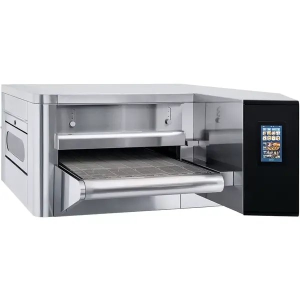 Tunneloven | Elektrisch | Ca. 43/uur (Ø26cm) | Band 40cm | ≤350°C | 7.8kW (400V) | Stapelbaar | Touchscreen | 1425x985x450(h)mm