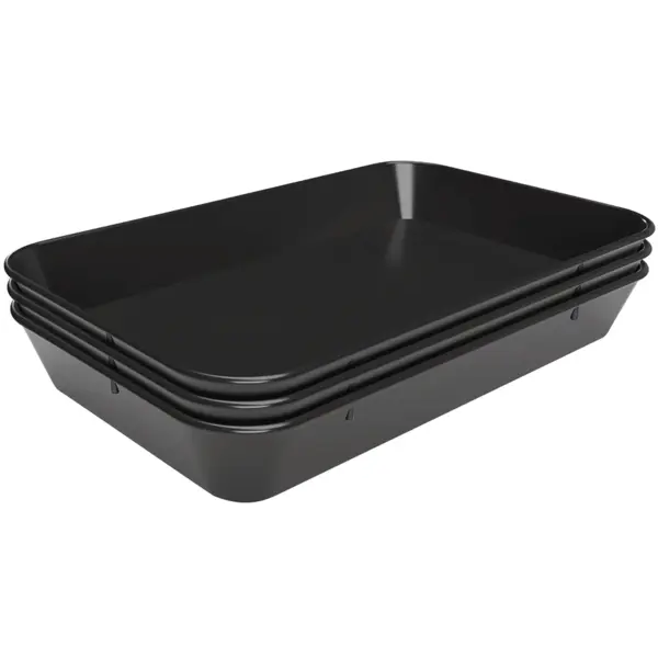 Schalen | Melamine | Zwart | 3 Stuks | 280x420x60(h)mm