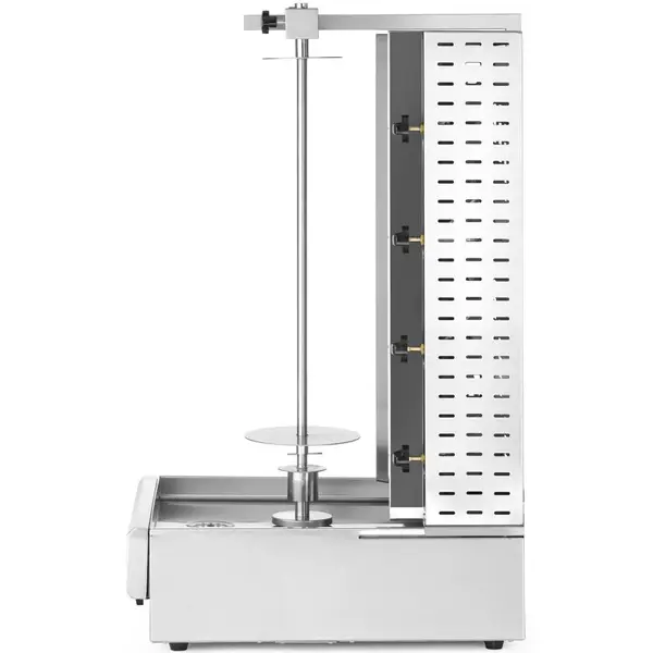 Dönergrill | Gas | 4 Branders | 11.2kW/13.2kW (4x 2.8kW/4x 3.3kW) | Max. 40kg | Rotatiemotor Onder | 537x639x1013(h)mm