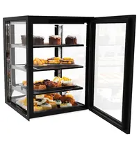 SAYL Neutrale Vitrine | INTEGRA | Zwart | 4 Niveaus | Zelfbediening | 600x600x815(h)mm 