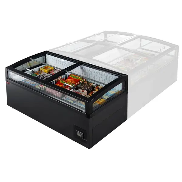 Supermarkt Koel-/Vrieskist | PANORA LINE | Kopelement | 995L | Antracietgrijs | -22°C/+10°C | Statisch | Schuifdeksels | 1953x980x900(h)mm