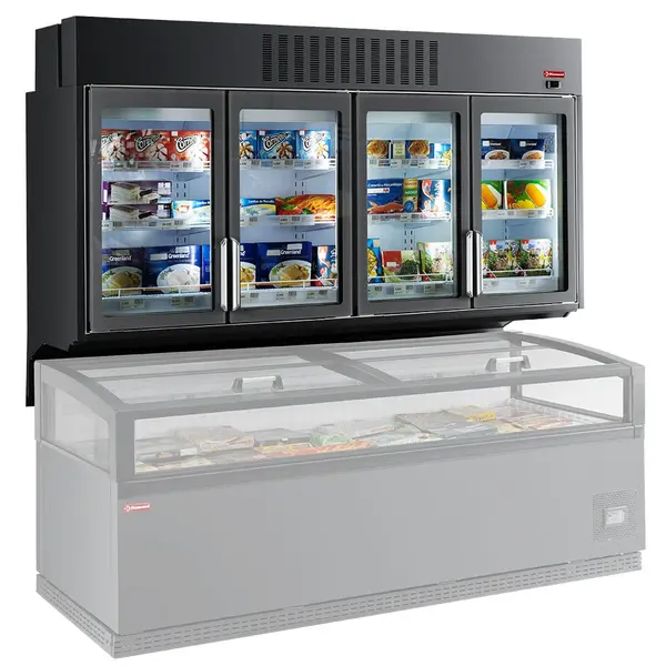 Wandvriezer + Standaard | PANORA LINE | Antracietgrijs | -16°C/-23°C | Geforceerd | Draaideuren | 2500x880x1040/2260(h)mm