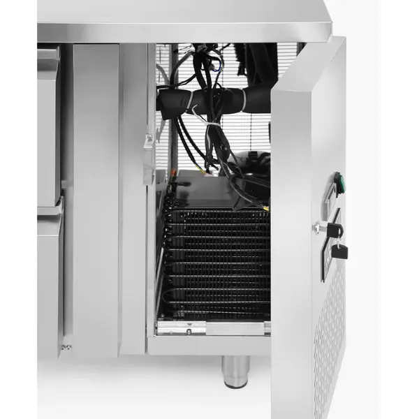 Koelwerkbank | ProfiLine | Energiezuinig | 420L | 6 Laden (1/1 GN) | 0°C/+8°C | Geforceerd | Achteropstand | 1795x700x840(h)mm