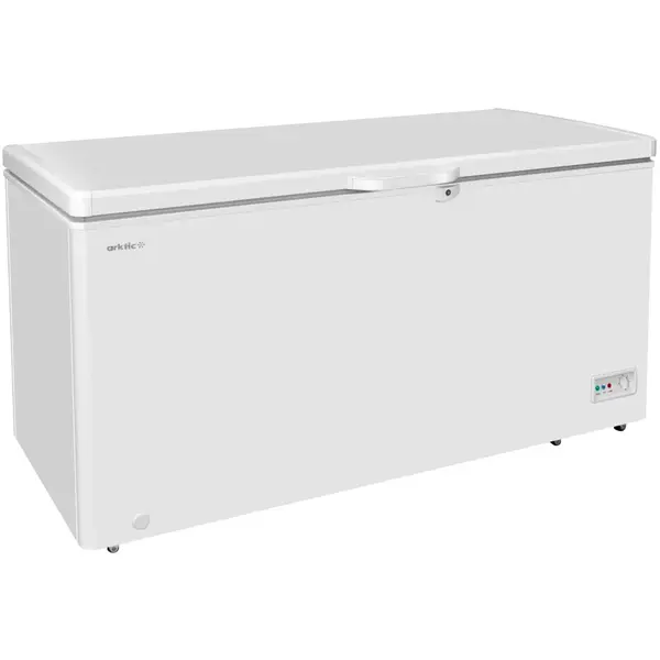 Vrieskist | Wit | 412L | -18°C/-23°C | Statisch | Kanteldeksel | Wielen | 1580x770x870(h)mm