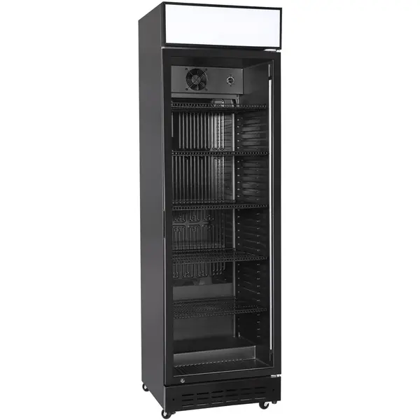 Koelkast | 360L | Zwart | 0°C/+10°C | Statisch + Ventilator | Wielen | 600x577x2029(h)mm