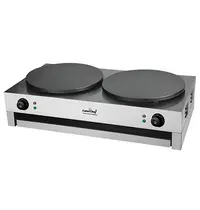 CaterChef Crêpes Bakplaat | Elektrisch | Oppervlak 2x Ø400 (Gietijzer) | 0°C/300°C | 6kW (2x 230V) | 862x510x240(h)mm