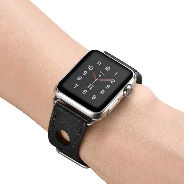 Apple Watch Leder Hermes Band Schwarz 123watches