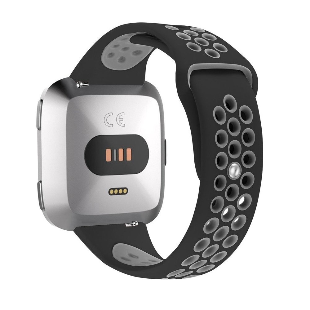 Fitbit versa doppelt sport band - schwarz grau - 123watches B.V.