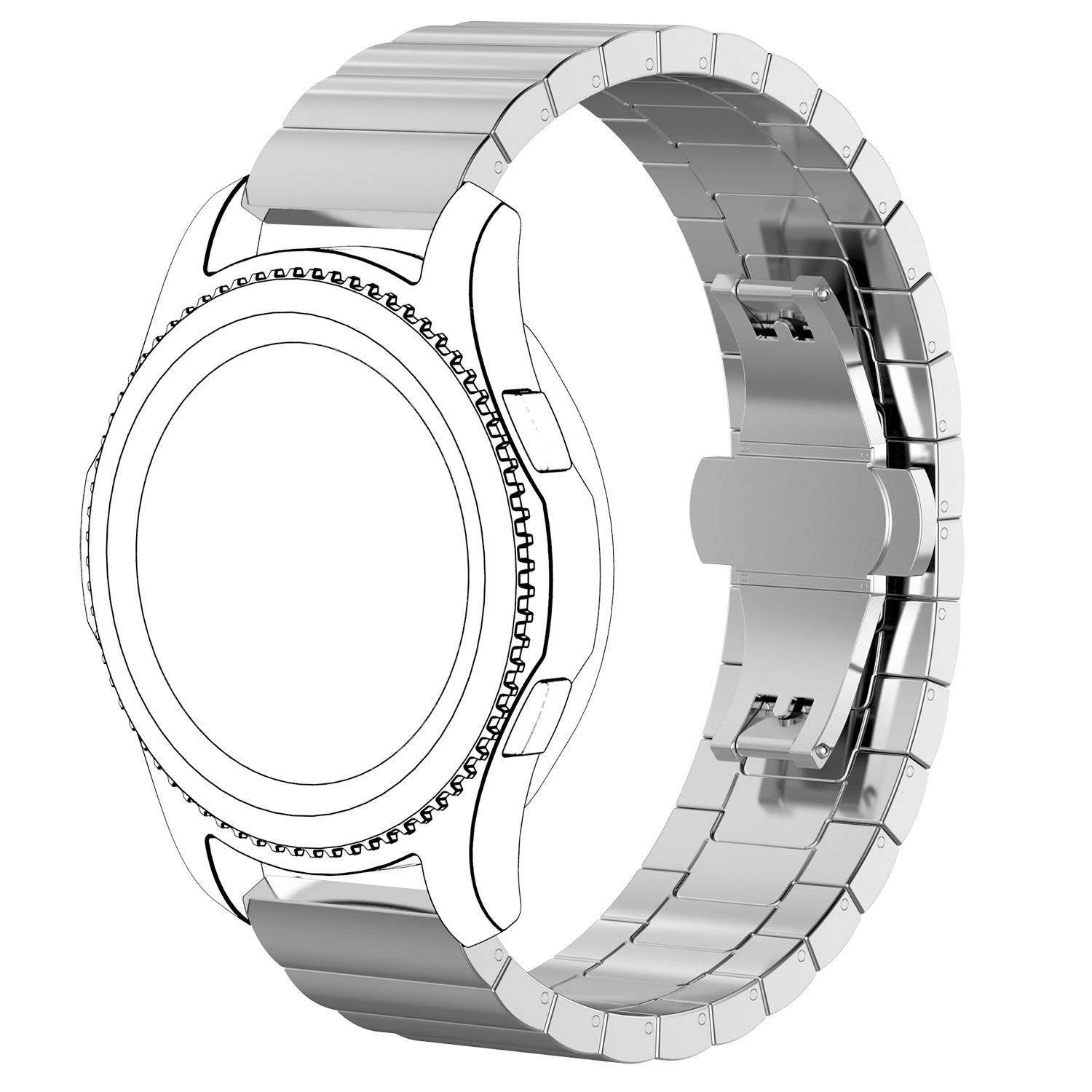 Garmin Vivoactive / Vivomove Stahlgliedband - Silber - 123watches B.V.