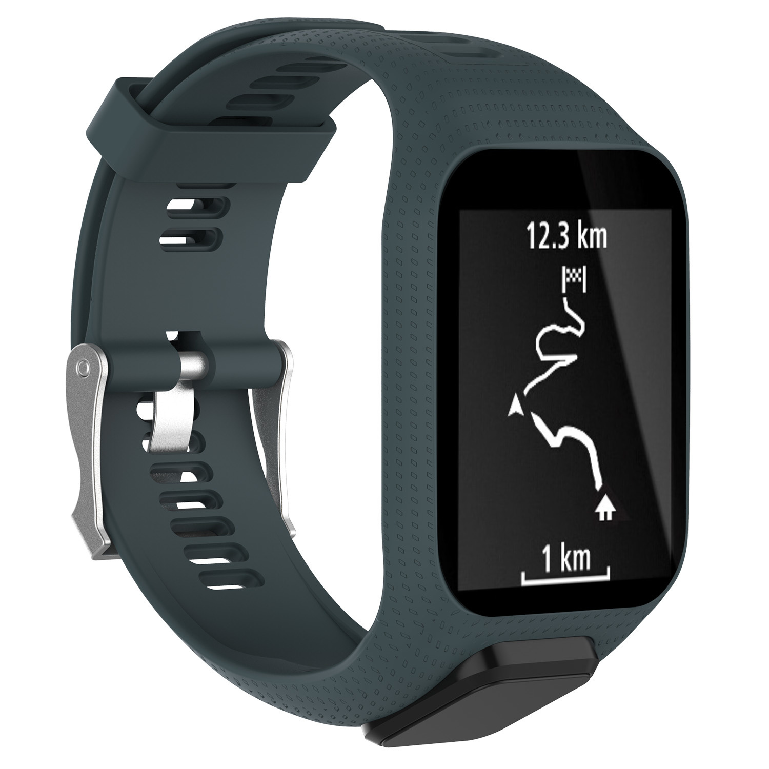 TomTom Runner / Spark / Adventure Silikon Schnallenriemen - Schiefer - 123watches B.V.