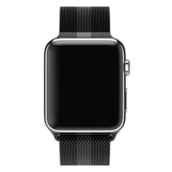 Apple watch milanese band - schwarz grau gestreift - 123watches B.V.