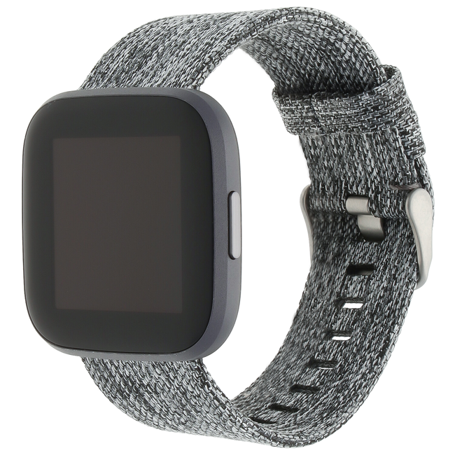 Marke 123watches Fitbit Versa nylon gesp band - dunkelgrau