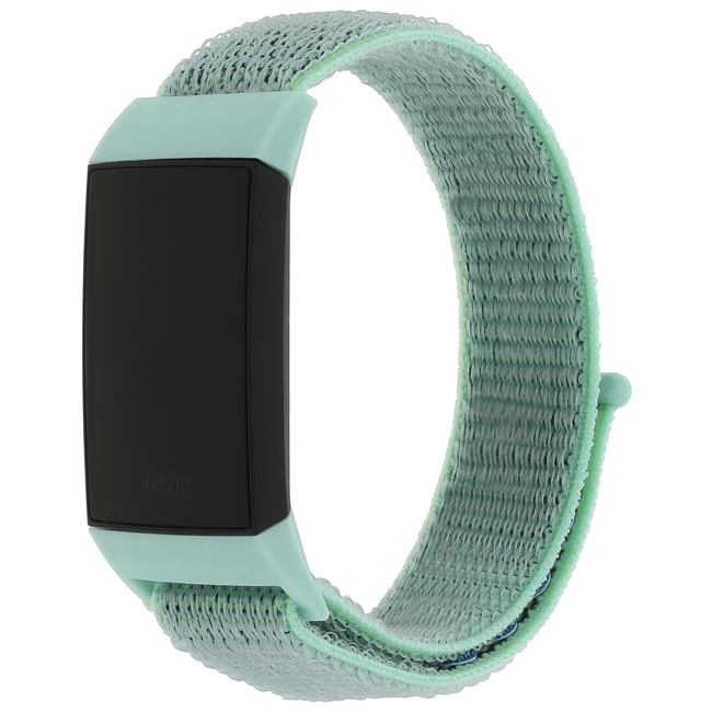 Marke 123watches Fitbit Charge 3 & 4 nylon sport band - Meeresgrün