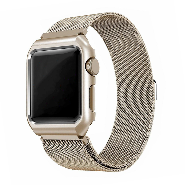 Marke 123watches Apple Watch milanaise case band - retro gold