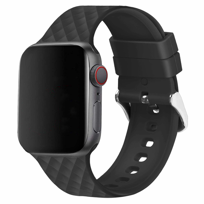 Marke 123watches Apple Watch rhombic silicone band - schwarz