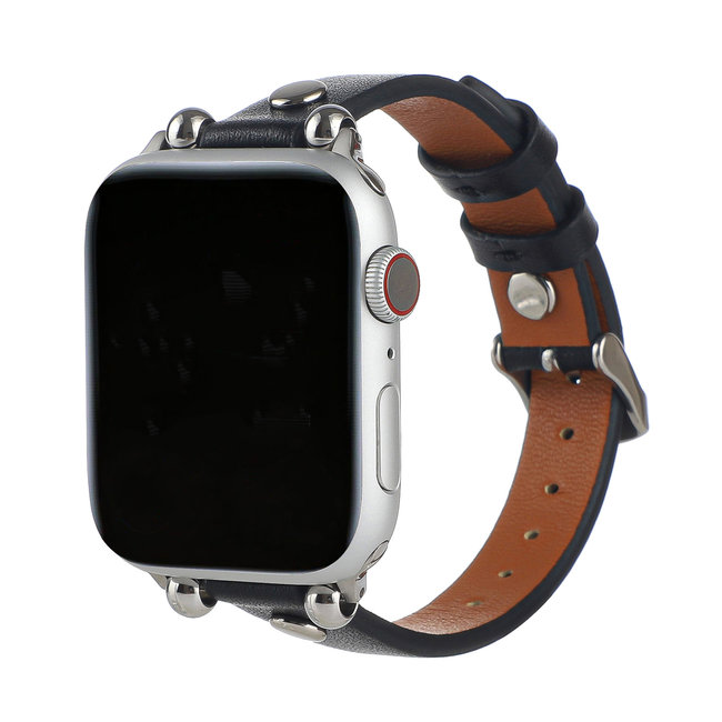 Apple Watch lederband slim - schwarz