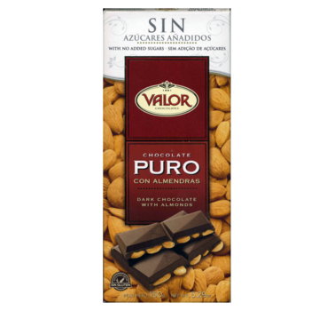 Valor Valor Suikervrij Chocolade Puur met amandelen