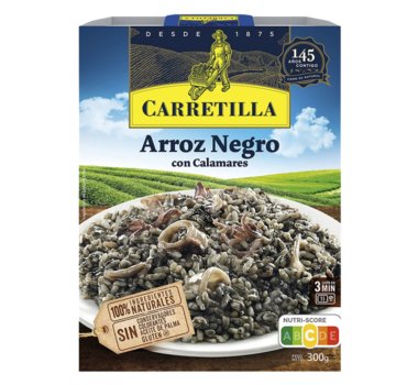Carretilla Carretilla Arroz Negro con Calamares