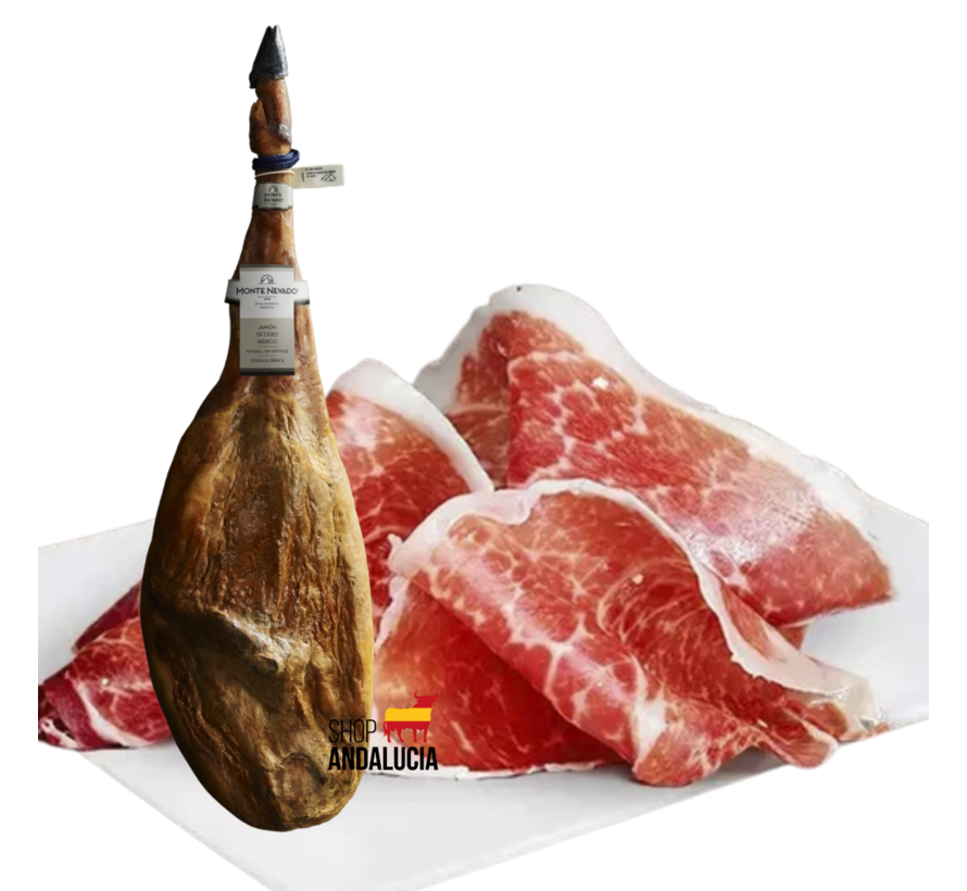 Jamón Ibérico Cebo 50% Monte Nevado – 28 mnd gerijpt
