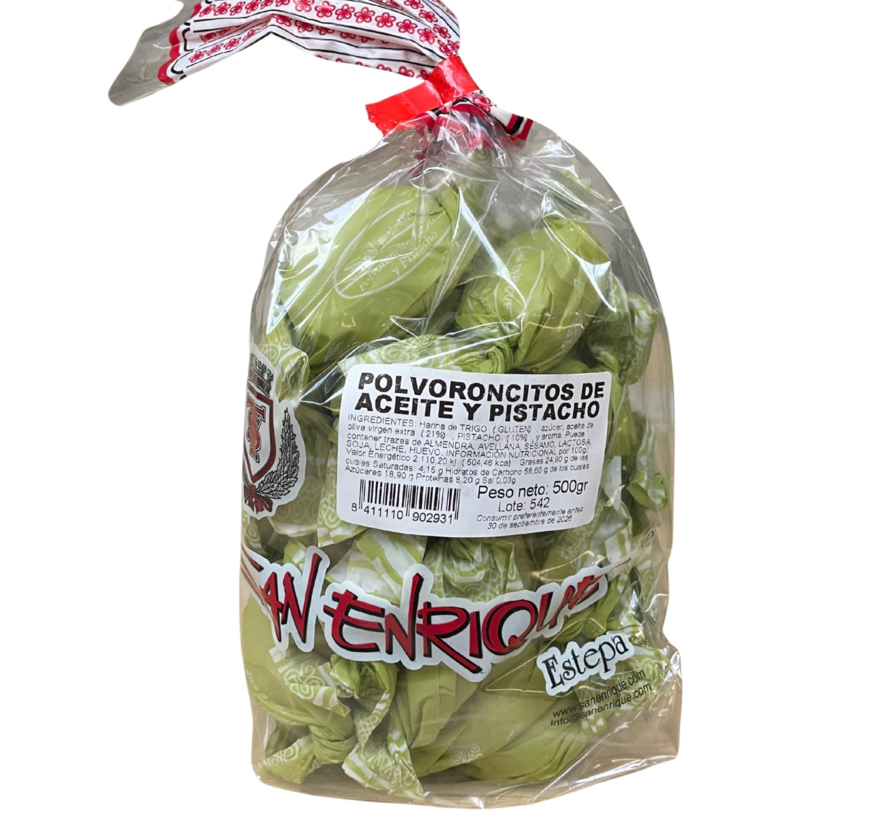 Polvorón Oliva y Pistacho 500 gr