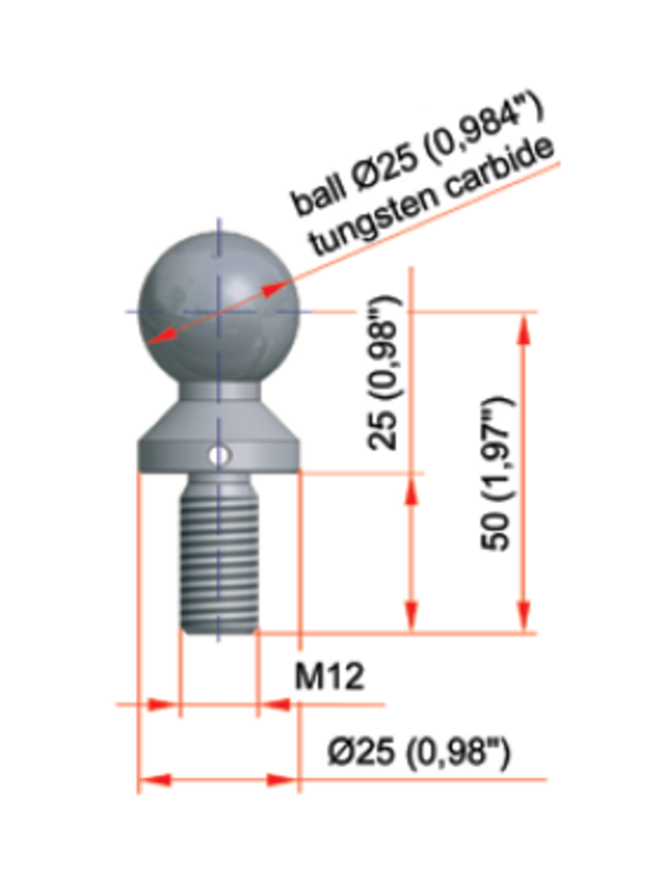 m&h Calibration ball D=25 mm // M12 Siebert Automation