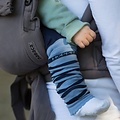 Hoppediz Beenwarmers Organic - blauw gestreept