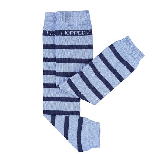 Hoppediz Beenwarmers Organic - blauw gestreept