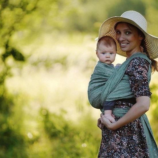 Little Frog  Little Frog draagdoek - Green Linen Harmony