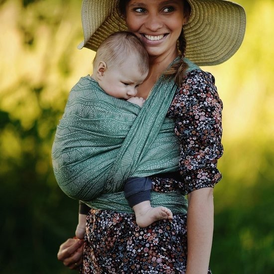 Little Frog  Little Frog draagdoek - Green Linen Harmony