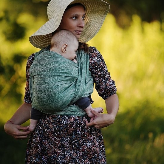 Little Frog  Little Frog draagdoek - Green Linen Harmony