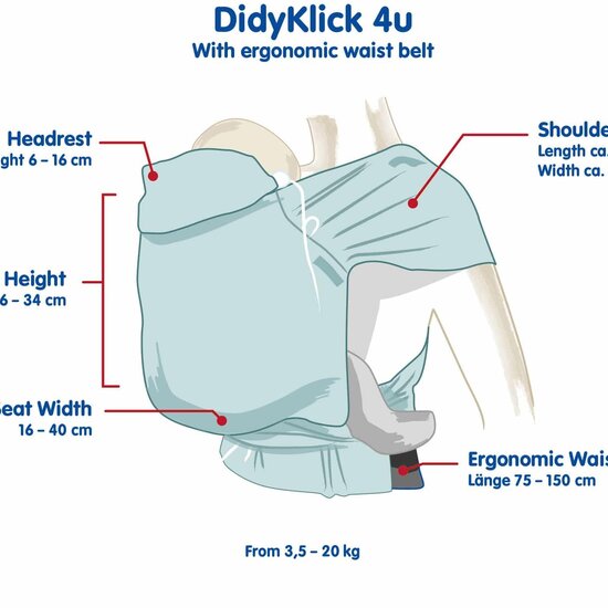 Didymos DidyKlick 4U - Trias Creme Leinen
