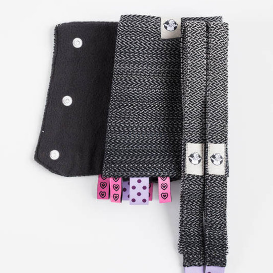 LennyLamb LennyLamb Drool Pads - Little Herringbone Ombre Grey