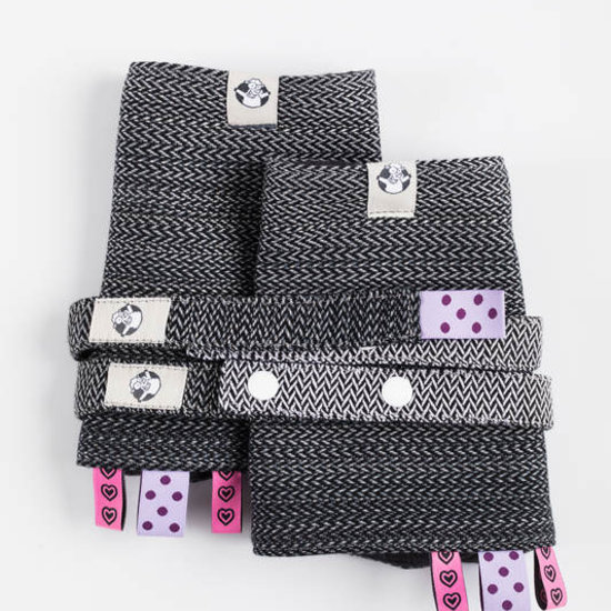 LennyLamb LennyLamb Drool Pads - Little Herringbone Ombre Grey