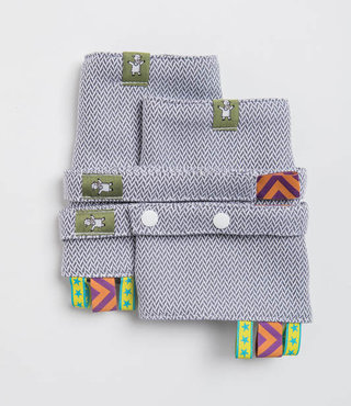 LennyLamb Drool Pads - Little Herringbone  Grey