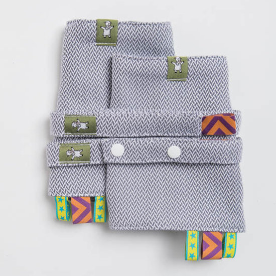 LennyLamb LennyLamb Drool Pads - Little Herringbone  Grey