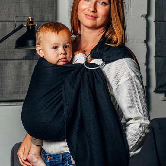 LennyLamb LennyLamb ringsling - Litting Herringbone Ebony Black