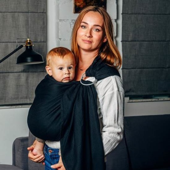 LennyLamb LennyLamb ringsling - Litting Herringbone Ebony Black