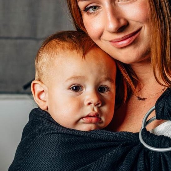 LennyLamb LennyLamb ringsling - Litting Herringbone Ebony Black