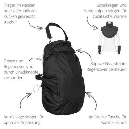 Hoppediz Hoppediz Fleece-cover 3in1 - Stone