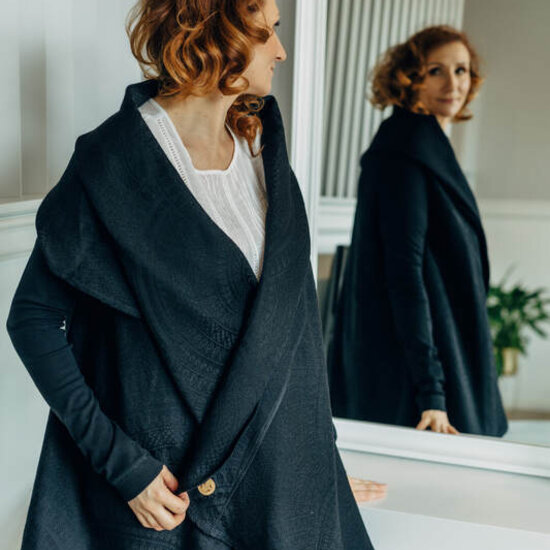 LennyLamb LennyLamb Long Cardigan - Peacock's Tail - Pitch Black