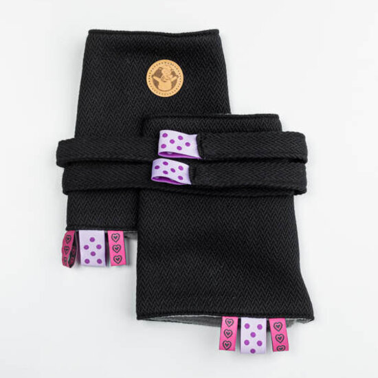 LennyLamb LennyLamb Drool Pads - Little Herringbone  Ebony Black