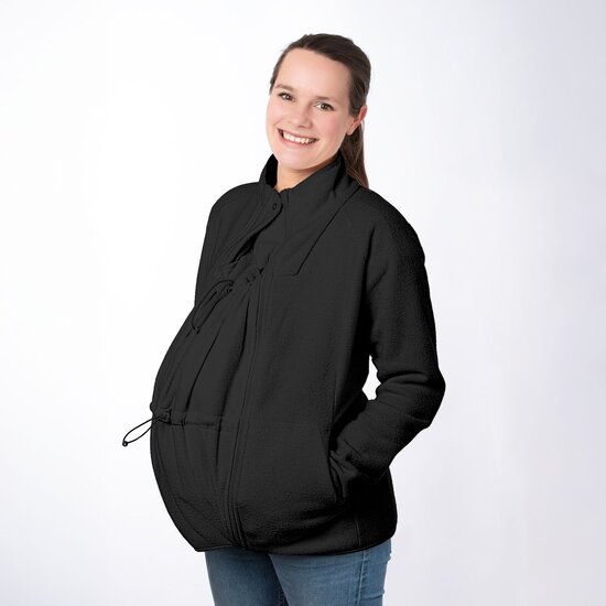 Mamalila Mamalila fleece draagjas Basel - Zwart